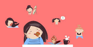 fată desenată mâncând, făcând exerciții fizice, pierzând în greutate
